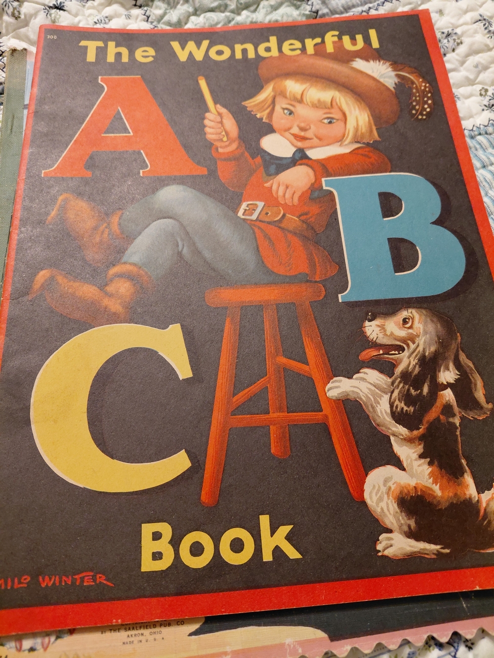 The Wonderful ABC Book - 1940's Vintage in Red, Yellow, Blue